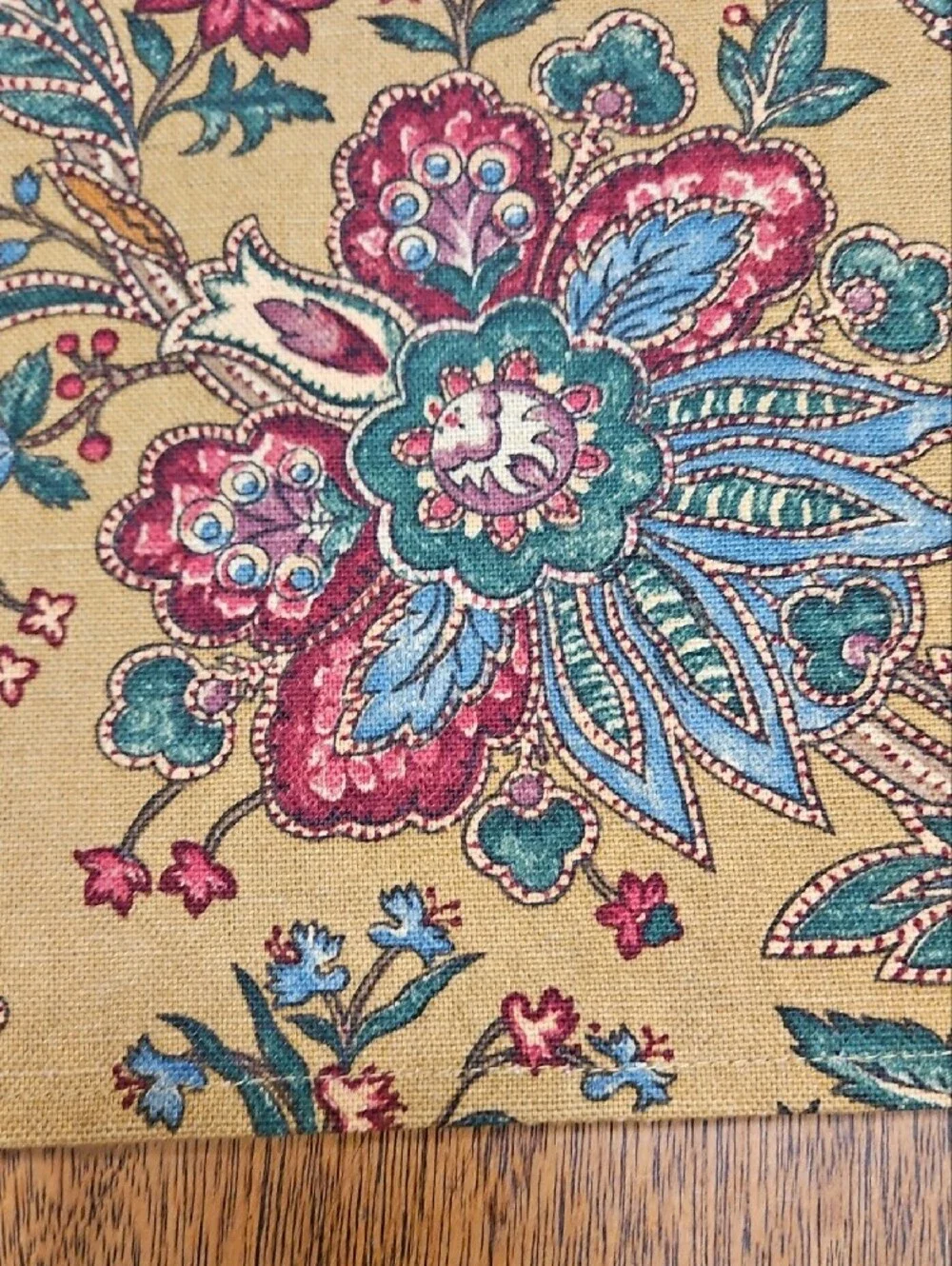 Floral Paisley Mu Accent Pillow Cover with Striped Trim
